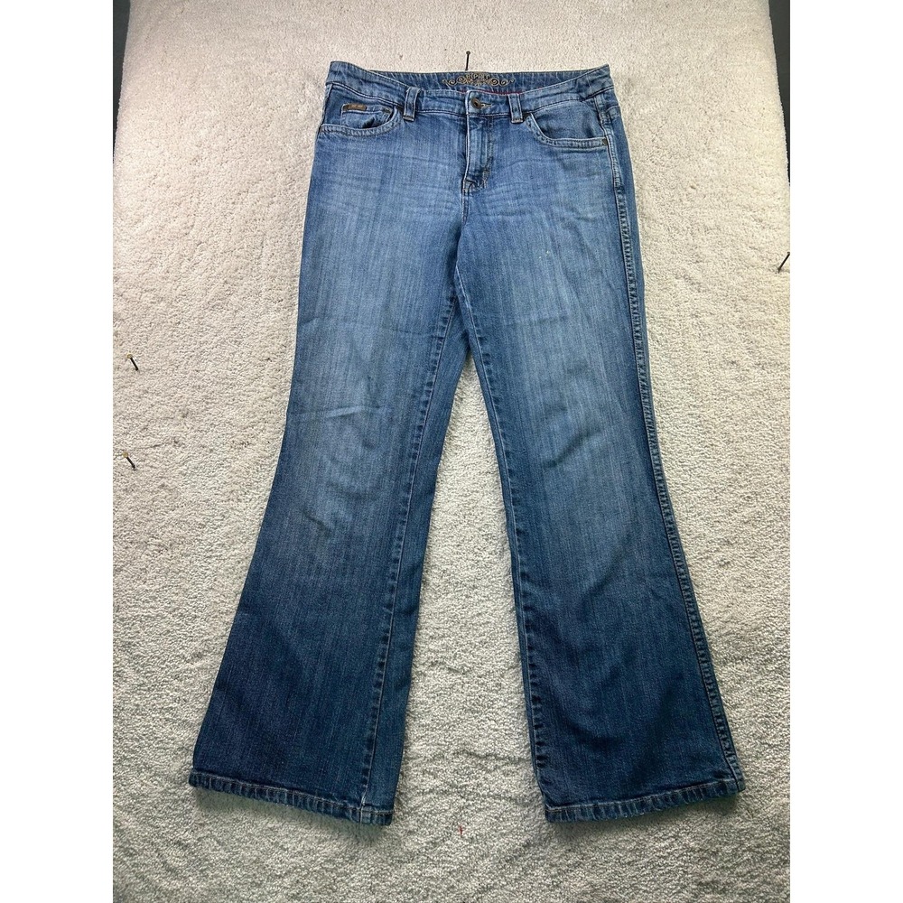Esprit Jeans Womens Short Blue Medium Wash‎ Bootcut Denim Stretch Flare Pants